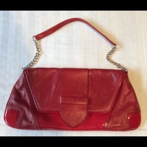 BEBE RED PATENT LEATHER CLUTCH OR HANDBAG